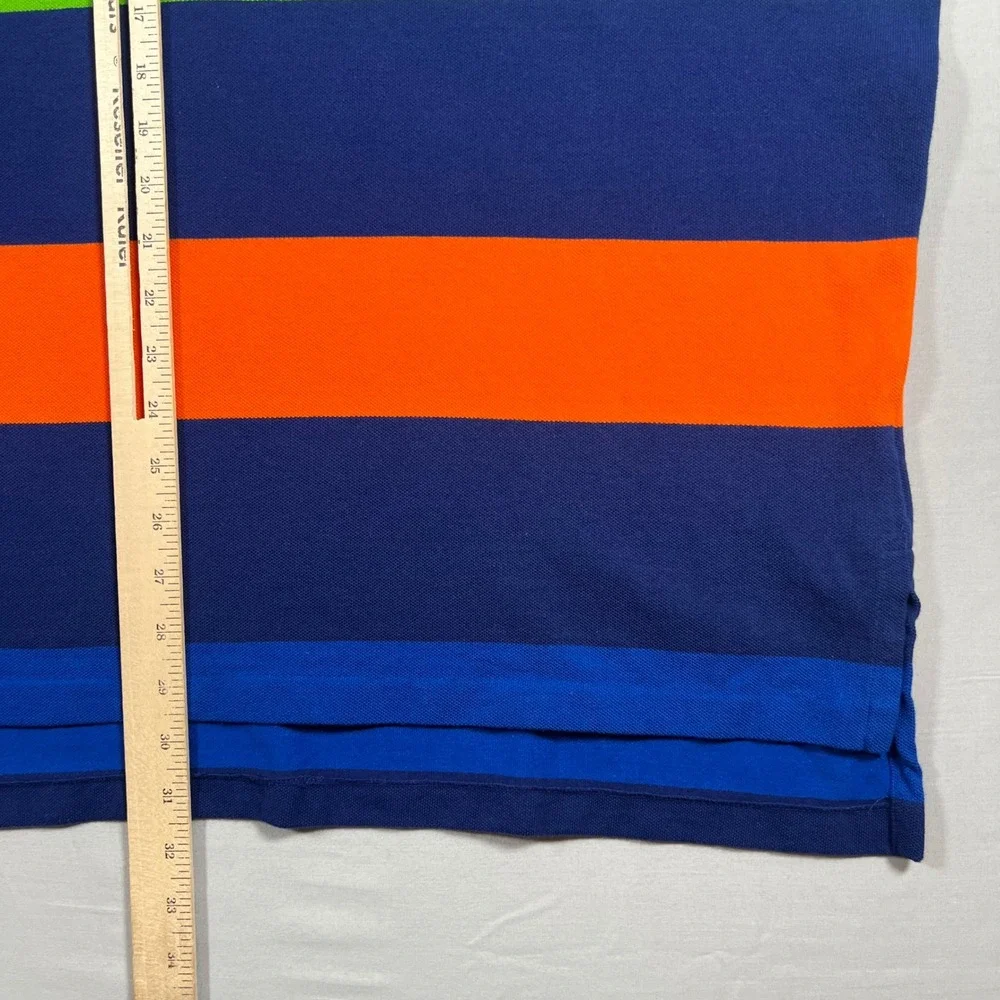 Polo Ralph Lauren Mens XXL Striped Polo Shirt Blue Multicolor Colorblock Rugby